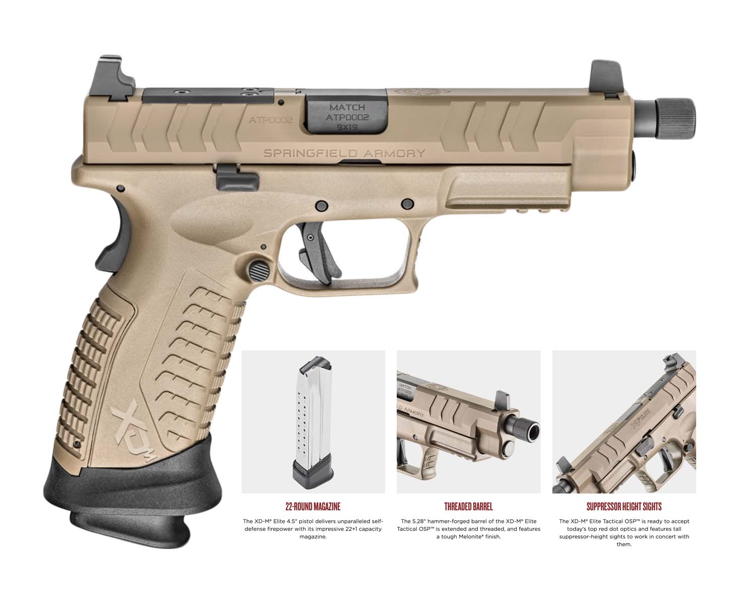 SPRINGFIELD XDM ELITE 4.5  OSP DESERT FDE